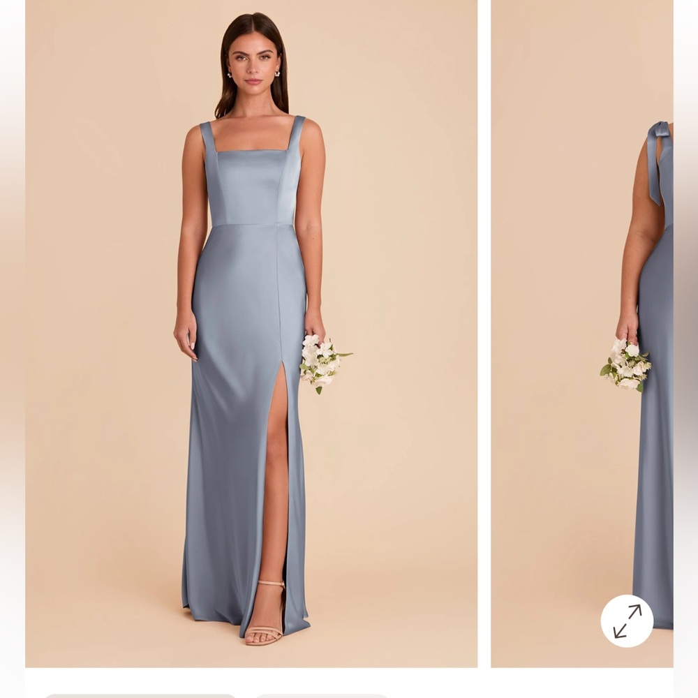 Birdy Grey Alex Dress Matte Satin Dusty Blue